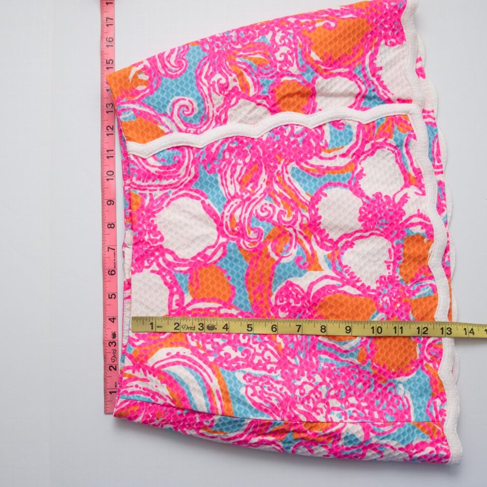 Lilly Pulitzer Michelina Skort Mini Floral Shorely Blue Feeling Tanked Size 2 - Picture 6 of 6